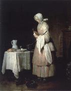 Jean Baptiste Simeon Chardin The fursorgliche lass France oil painting artist